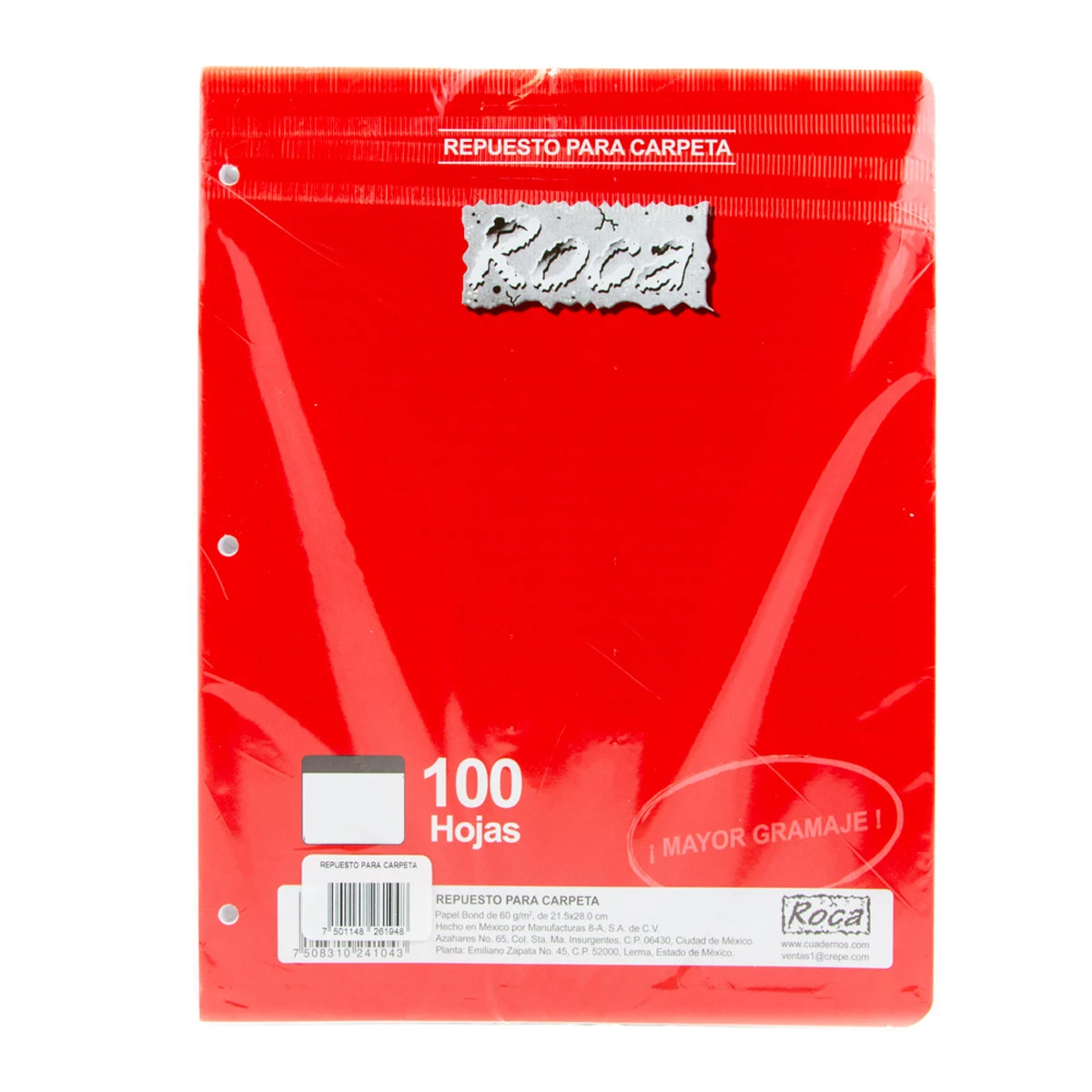 HOJA PARA CARPETA CARTA C/100 ROCA C7