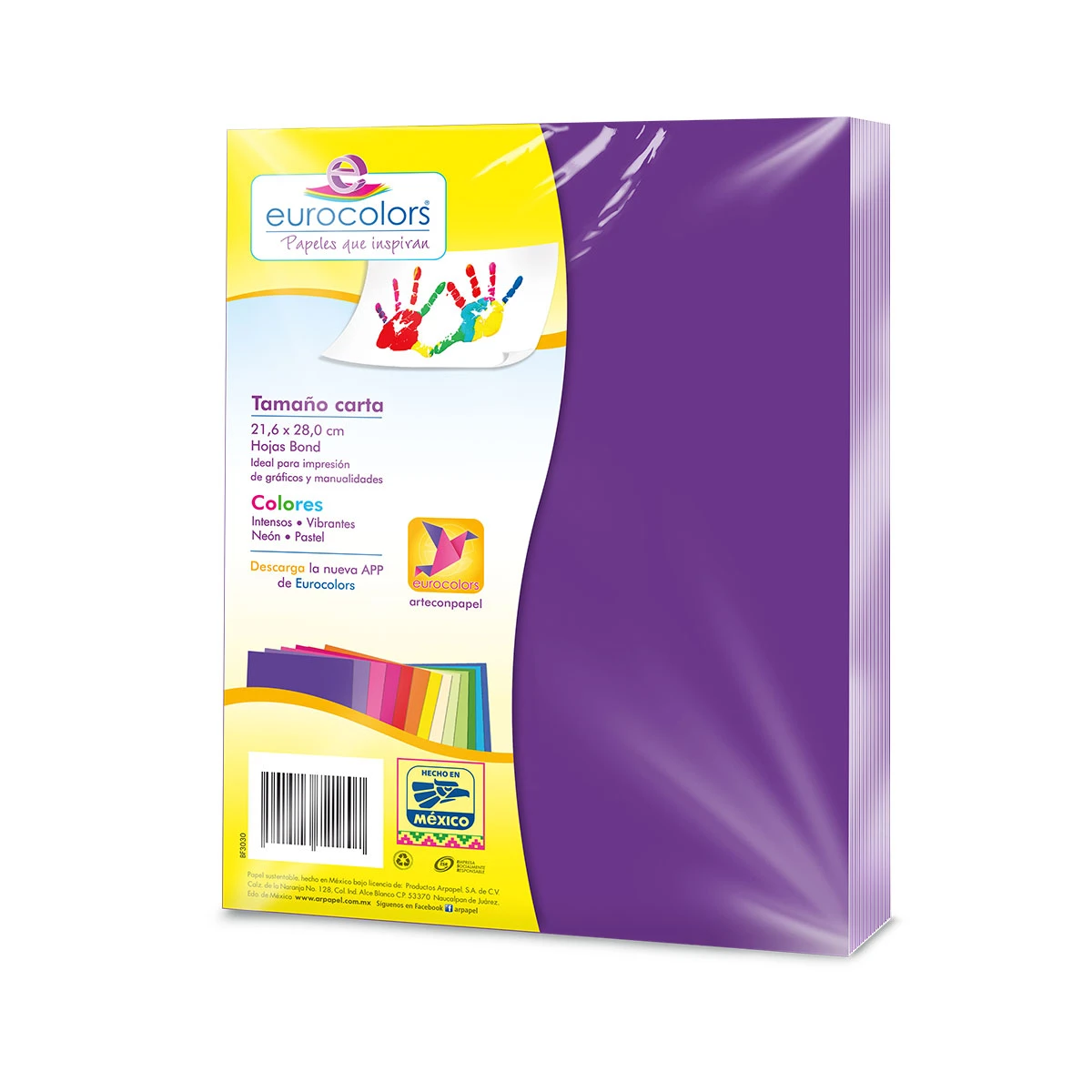 HOJA CARTA EUROCOLORS C/100 MORADO