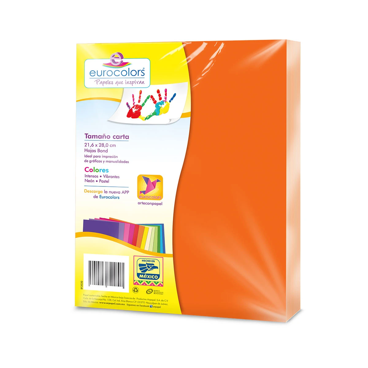 HOJA CARTA EUROCOLORS C/100 NARANJA ZANAHORIA