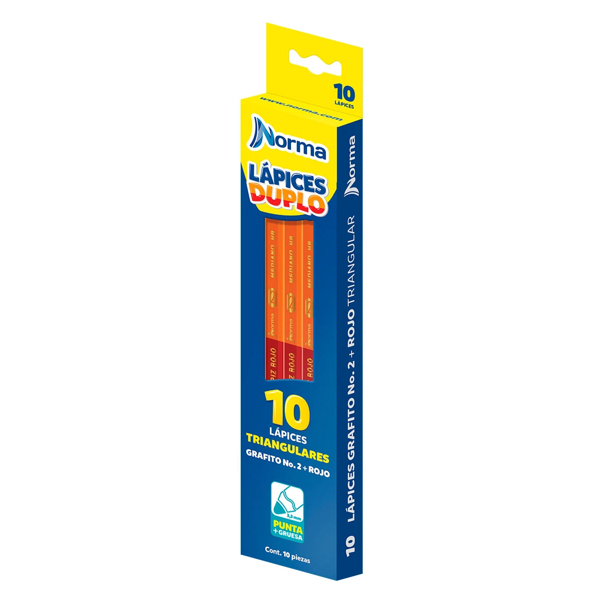 LAPIZ DUO GRAFITO/ROJO C/10 534900