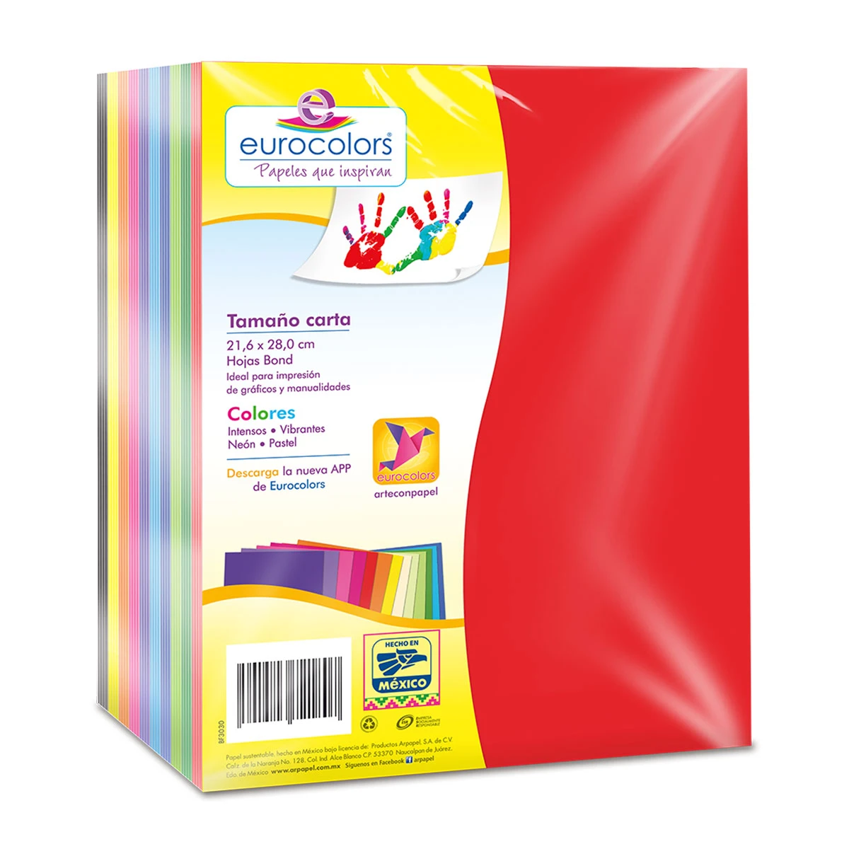 HOJA CARTA EUROCOLORS C/1000 ARCOIRIS.