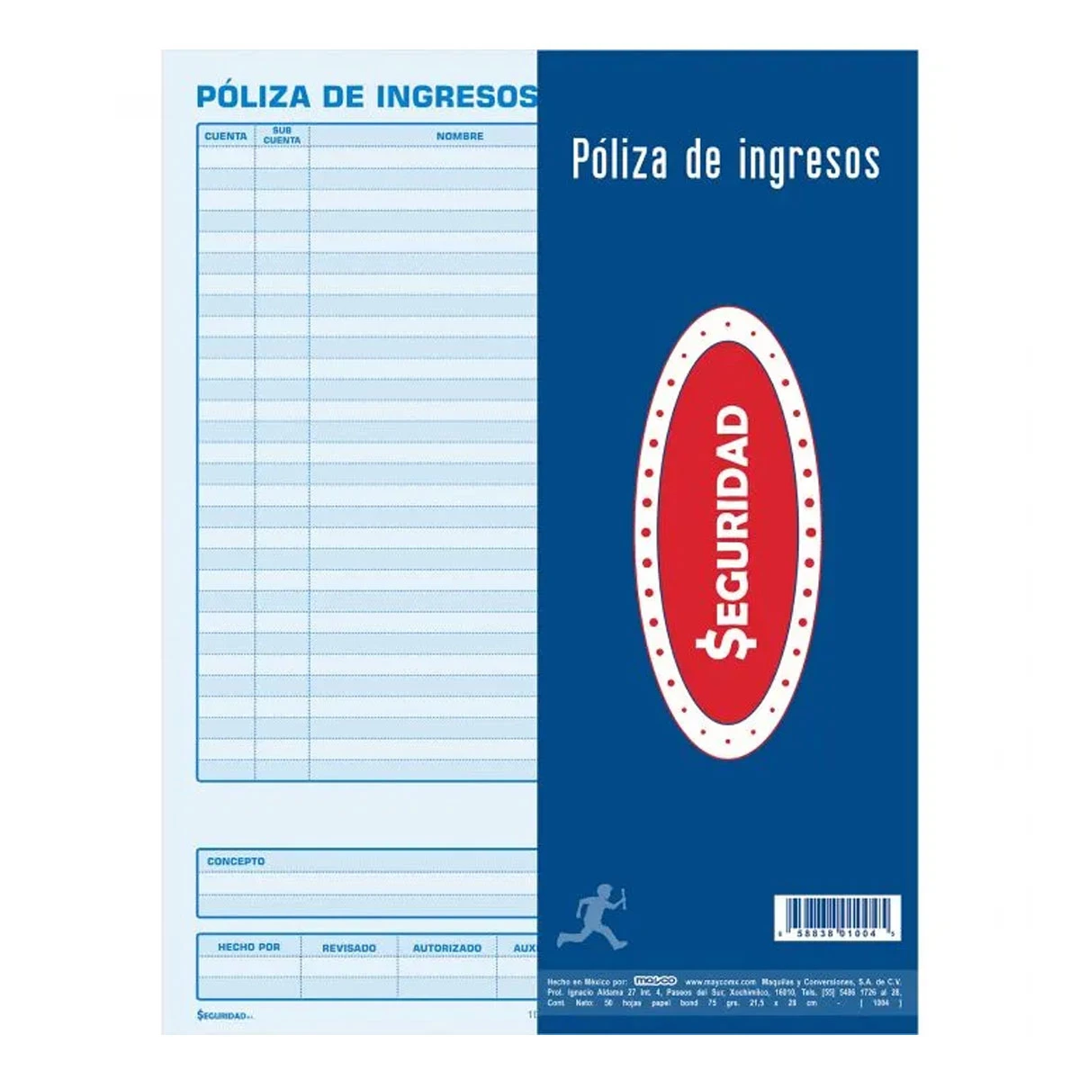 BLOCK POLIZA DE INGRESOS 50HJS ORIGINAL 1004