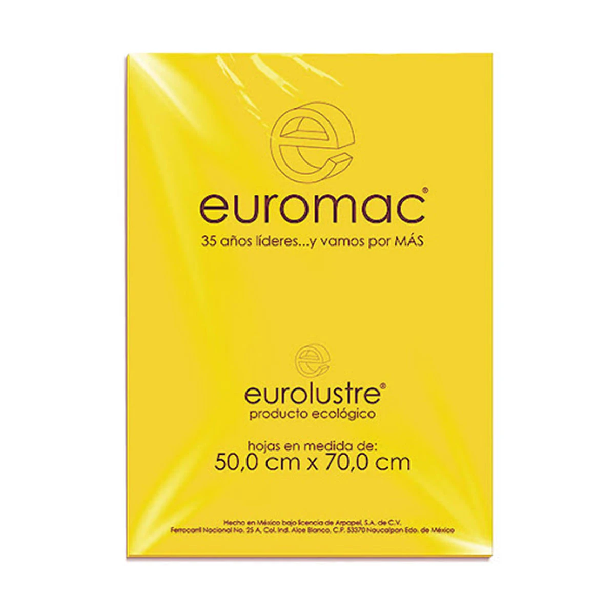 PAPEL LUSTRE C/25 AMARILLO CANARIO.