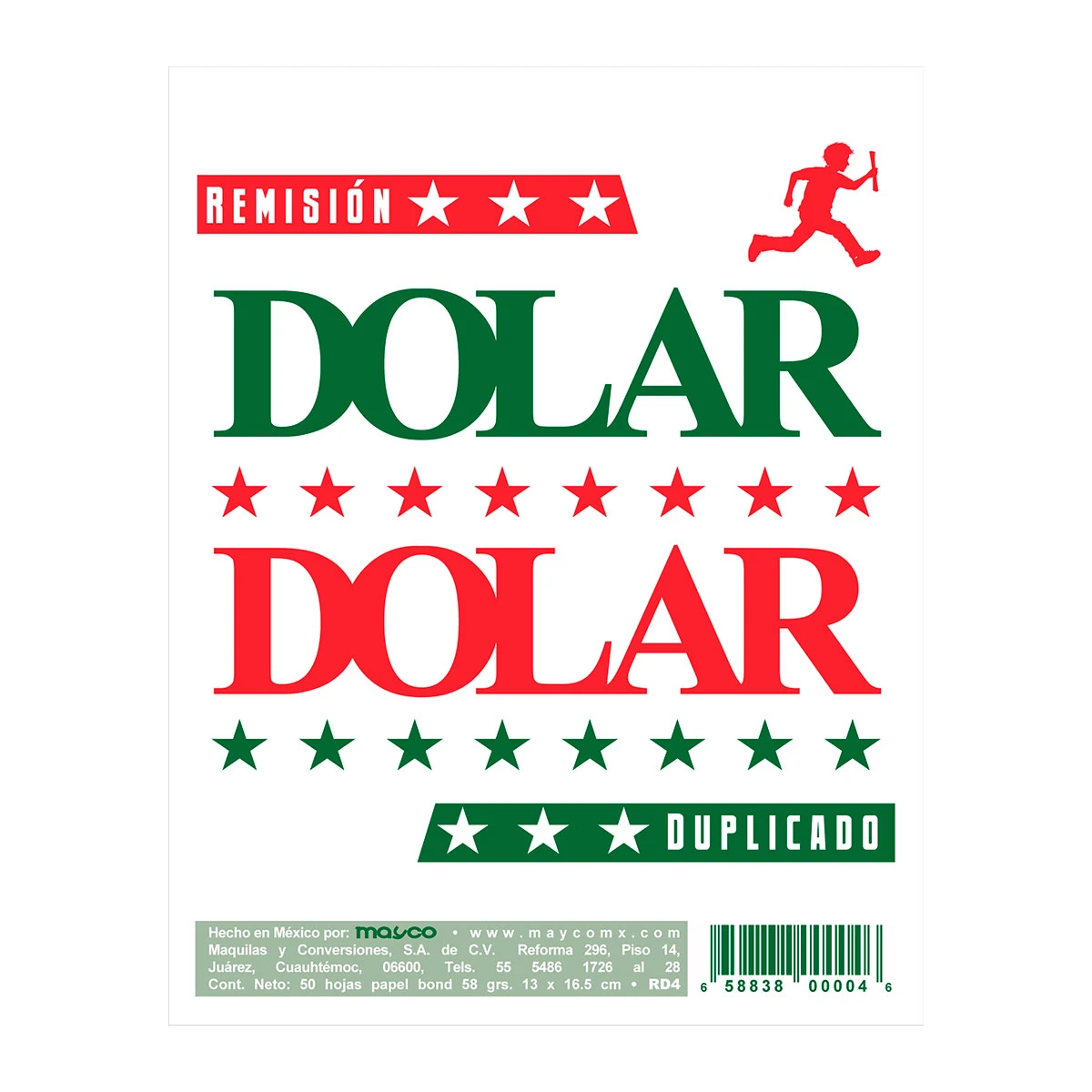 BLOCK REMISION DOLAR ESQUELA 50HJS DUPLICADO RD4