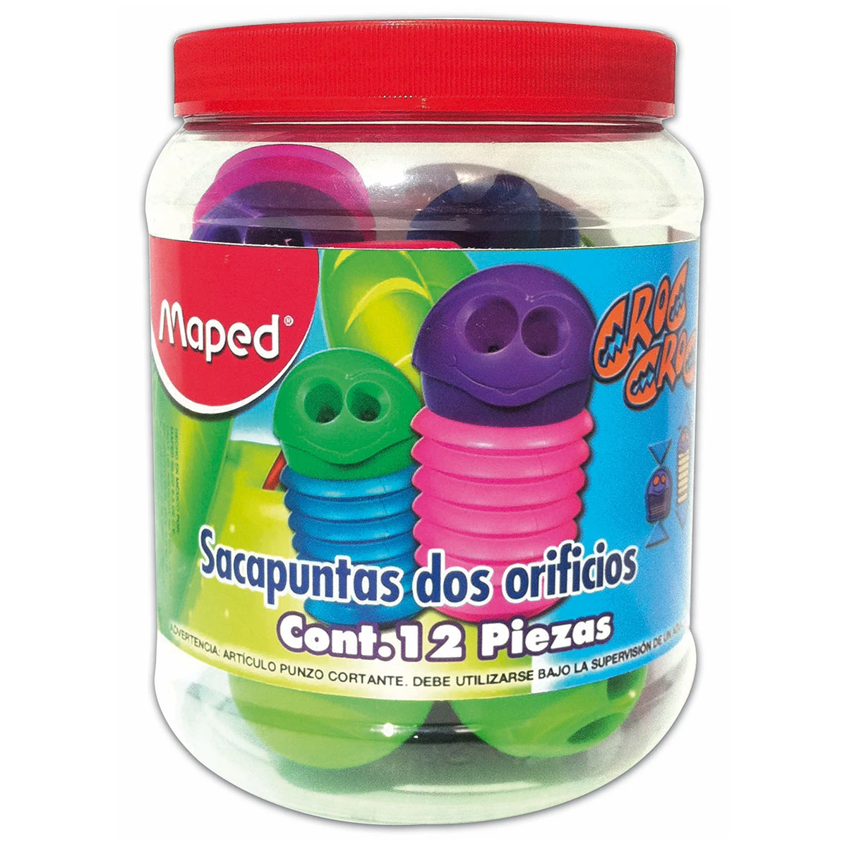 SACAPUNTAS CROC CROC GUSANO 2 ORIFICIOS 017082