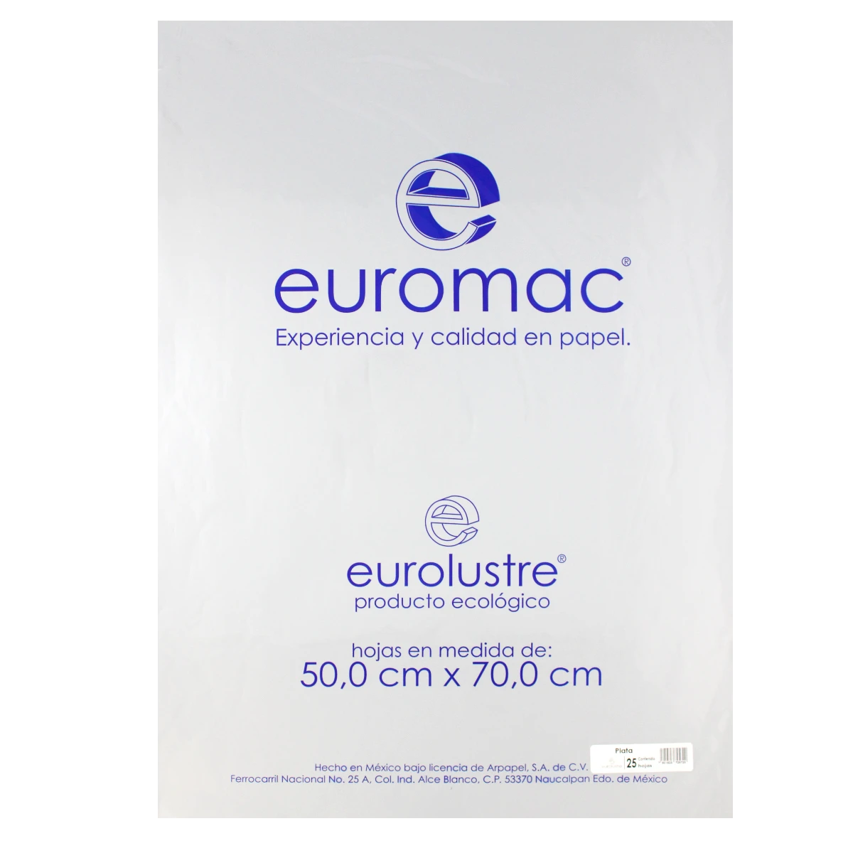 PAPEL LUSTRE C/25 PLATA