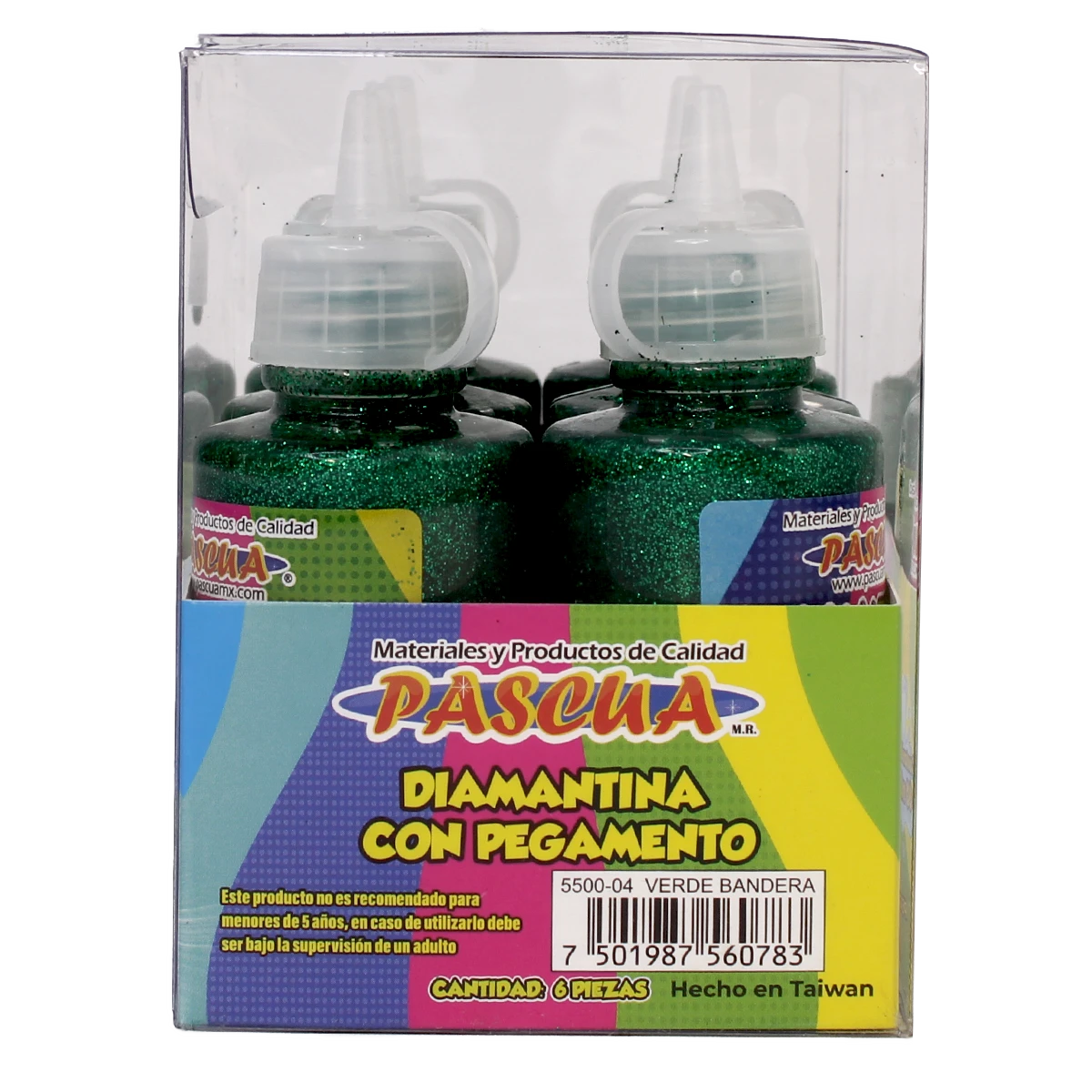 PEGAMENTO CON DIAMANTINA 60ML VERDE BANDERA