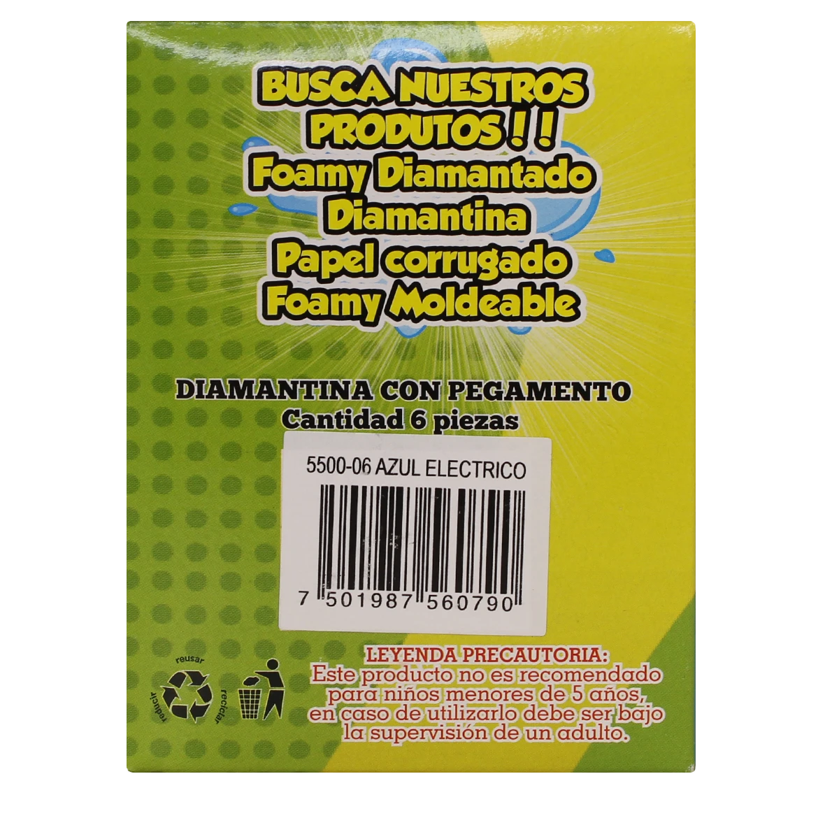 PEGAMENTO CON DIAMANTINA 60ML AZUL ELECTRICO