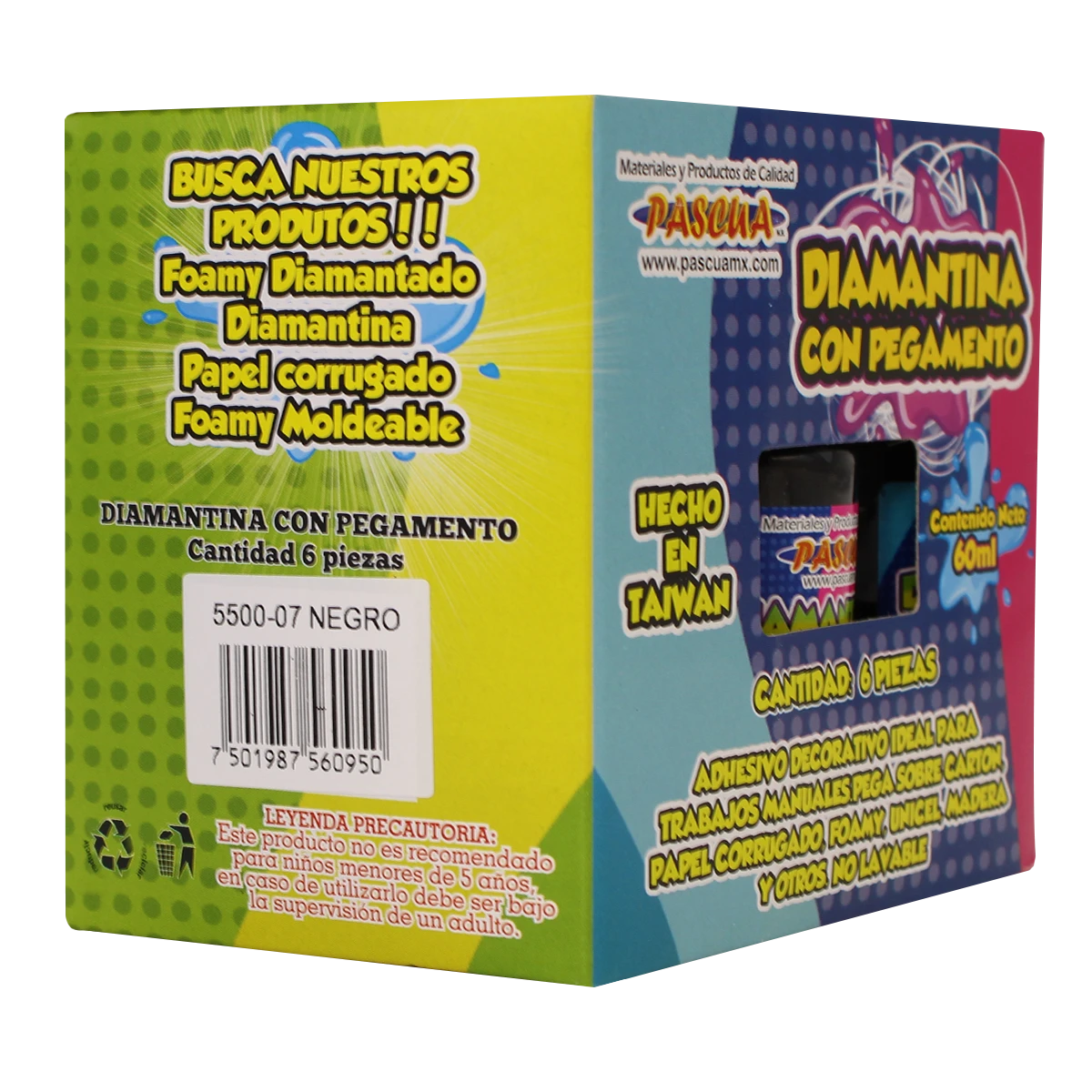 PEGAMENTO CON DIAMANTINA 60ML NEGRO