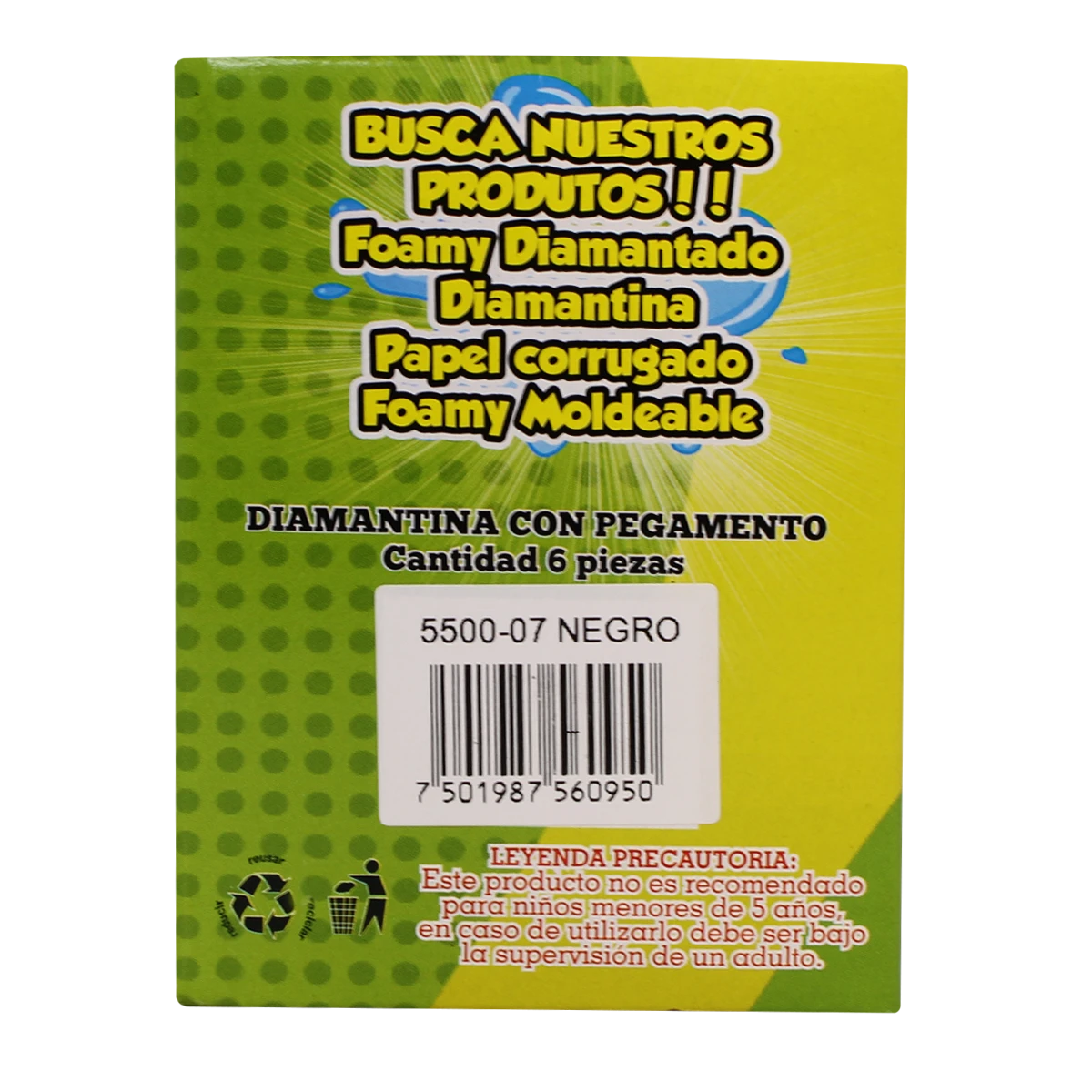 PEGAMENTO CON DIAMANTINA 60ML NEGRO