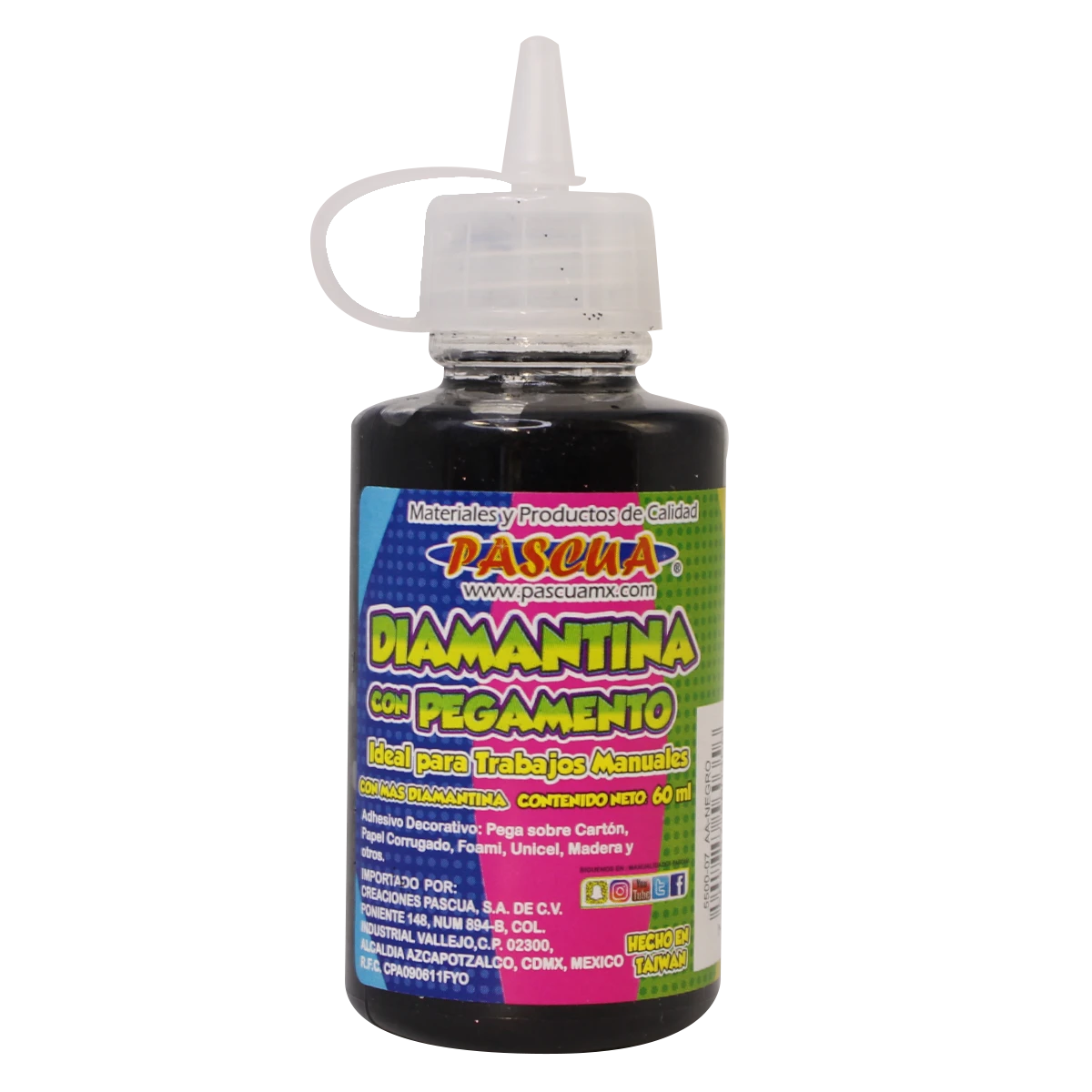 PEGAMENTO CON DIAMANTINA 60ML NEGRO