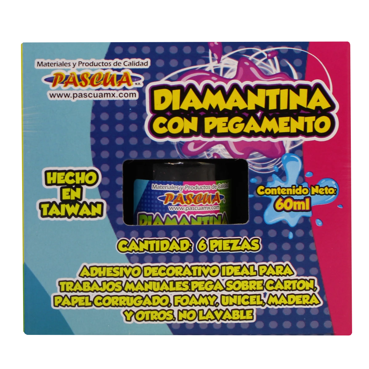 PEGAMENTO CON DIAMANTINA 60ML NEGRO