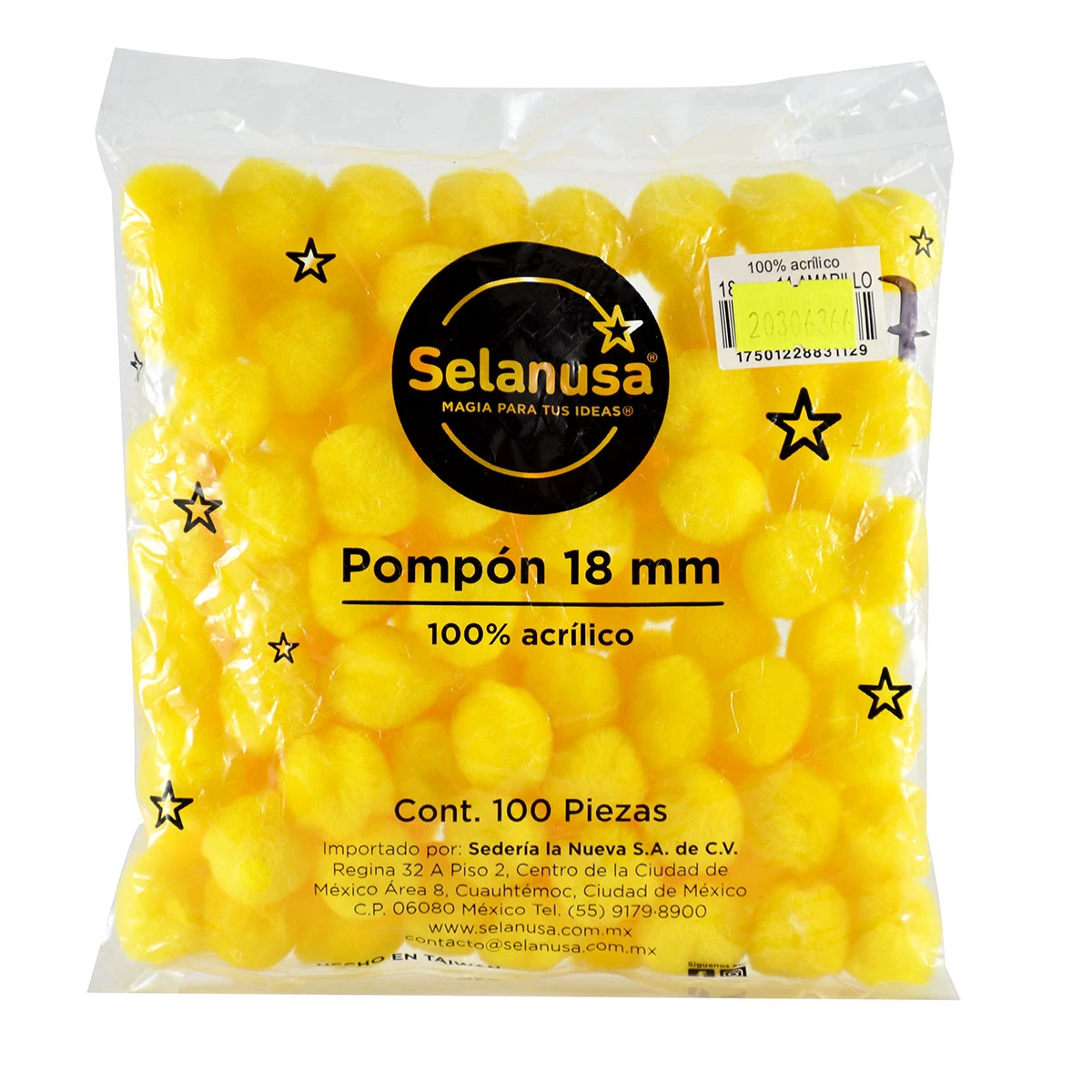 POM PON NO. 18 C/100  COLORES SOLIDOS
