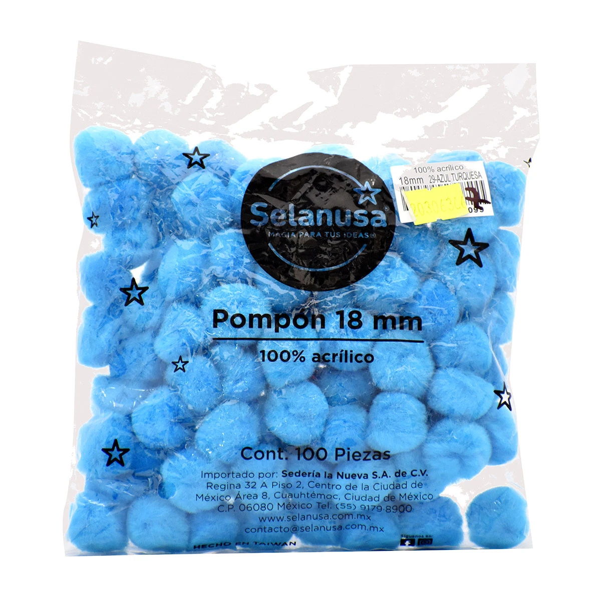 POM PON NO. 18 C/100  COLORES SOLIDOS