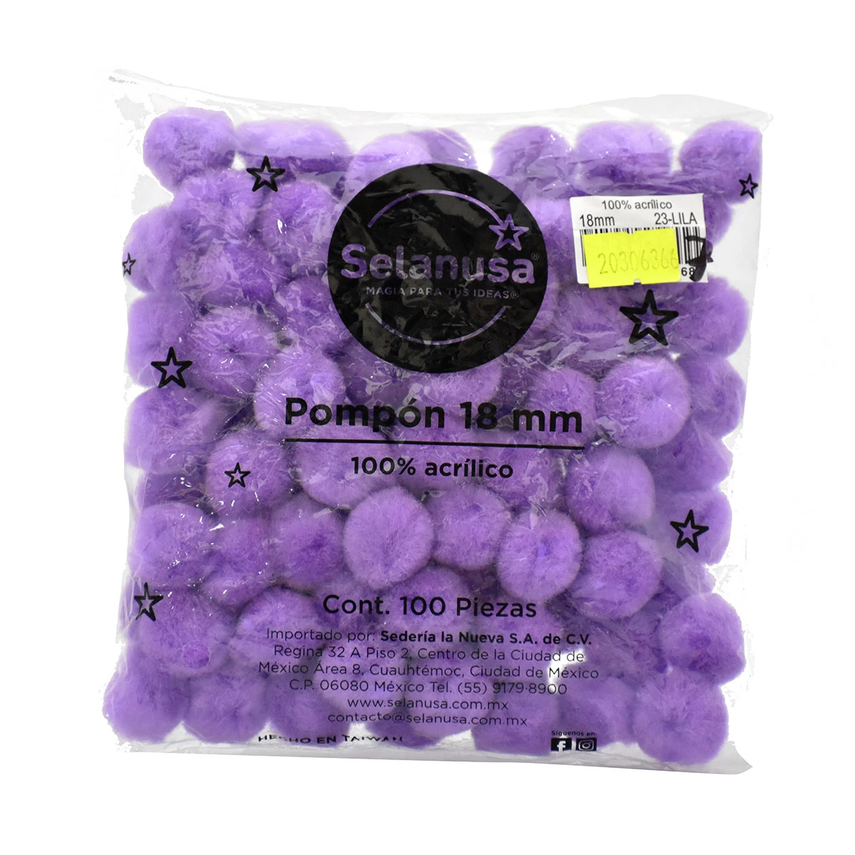 POM PON NO. 18 C/100  COLORES SOLIDOS