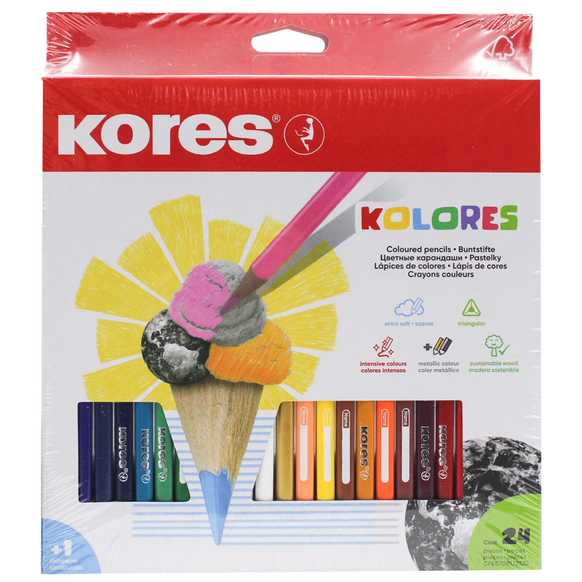 COLORES TRIANGULAR KORES 3MM C/24