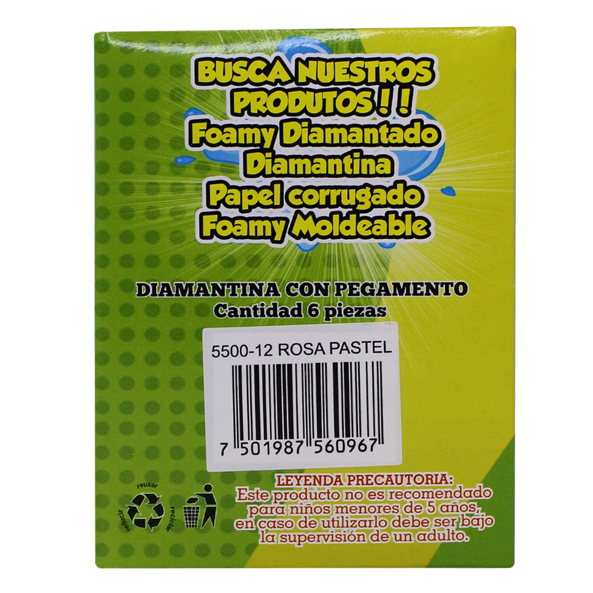 PEGAMENTO CON DIAMANTINA 60ML ROSA PASTEL