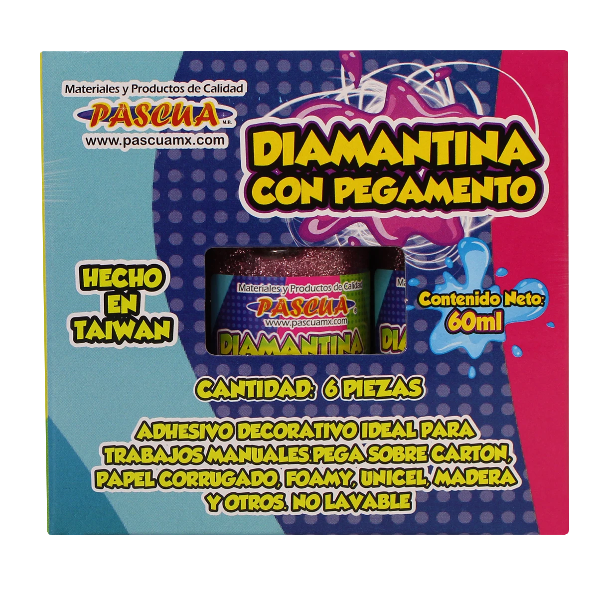 PEGAMENTO CON DIAMANTINA 60ML ROSA PASTEL