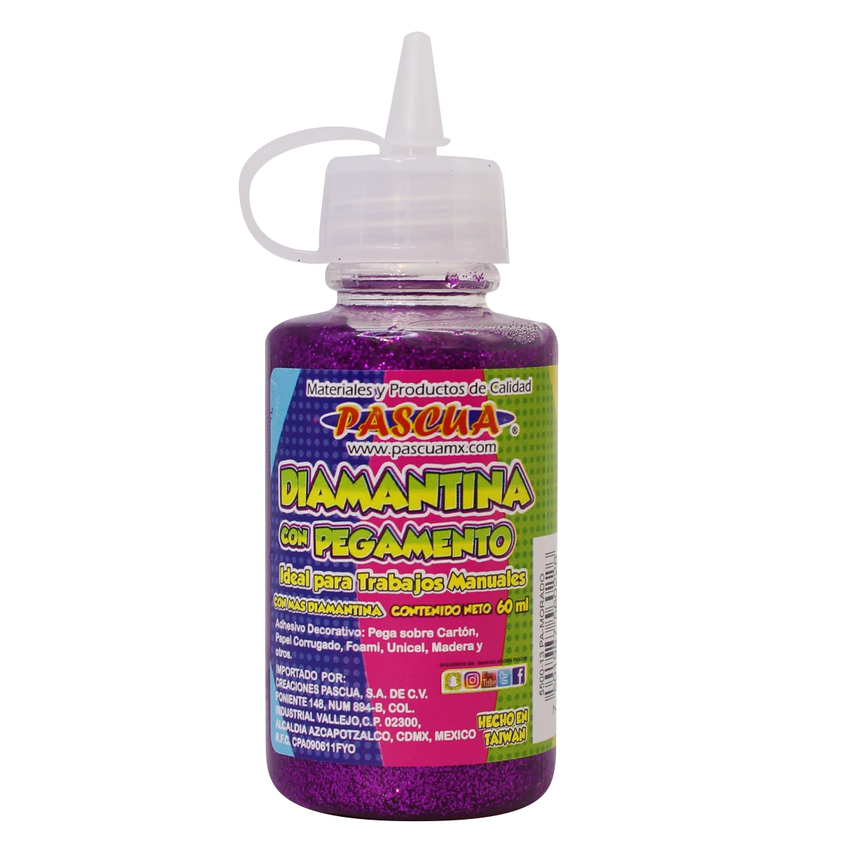 PEGAMENTO CON DIAMANTINA 60ML MORADO