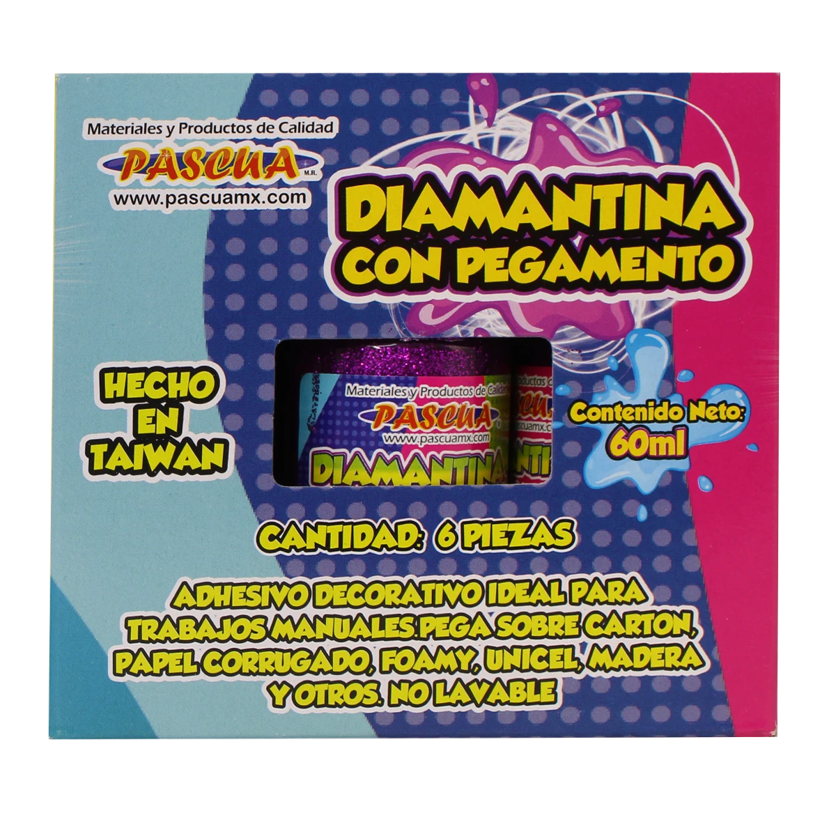 PEGAMENTO CON DIAMANTINA 60ML MORADO