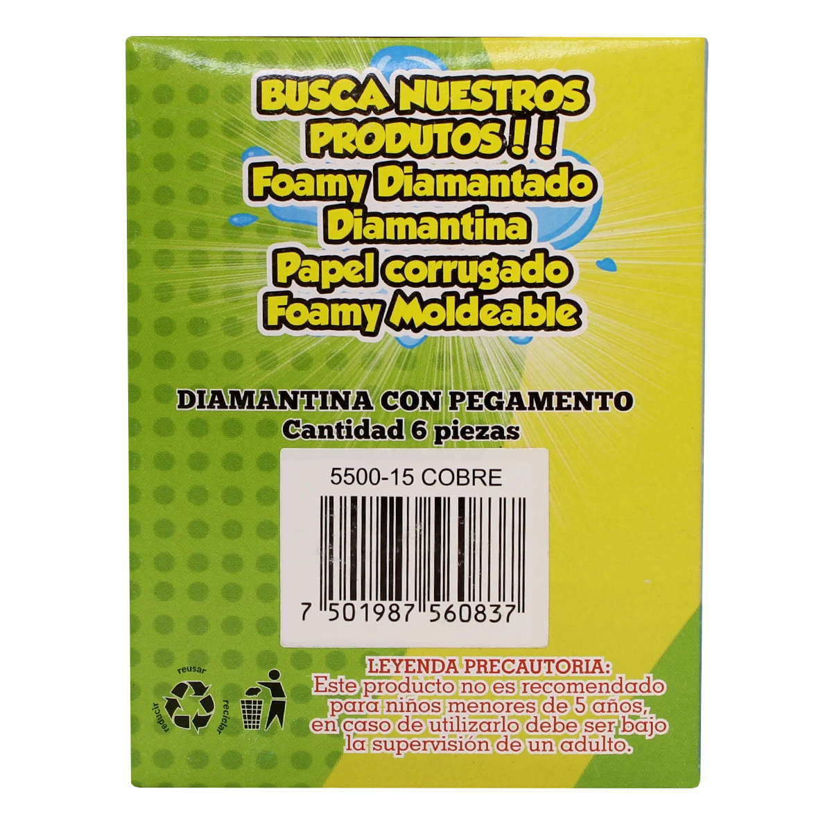PEGAMENTO CON DIAMANTINA 60ML COBRE