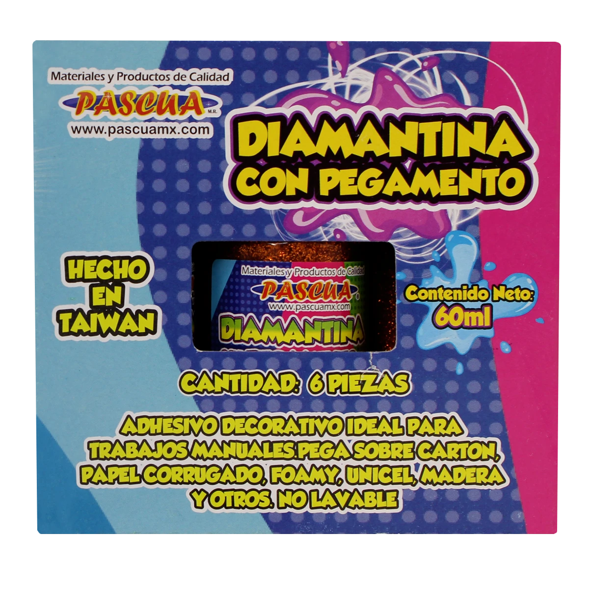 PEGAMENTO CON DIAMANTINA 60ML COBRE