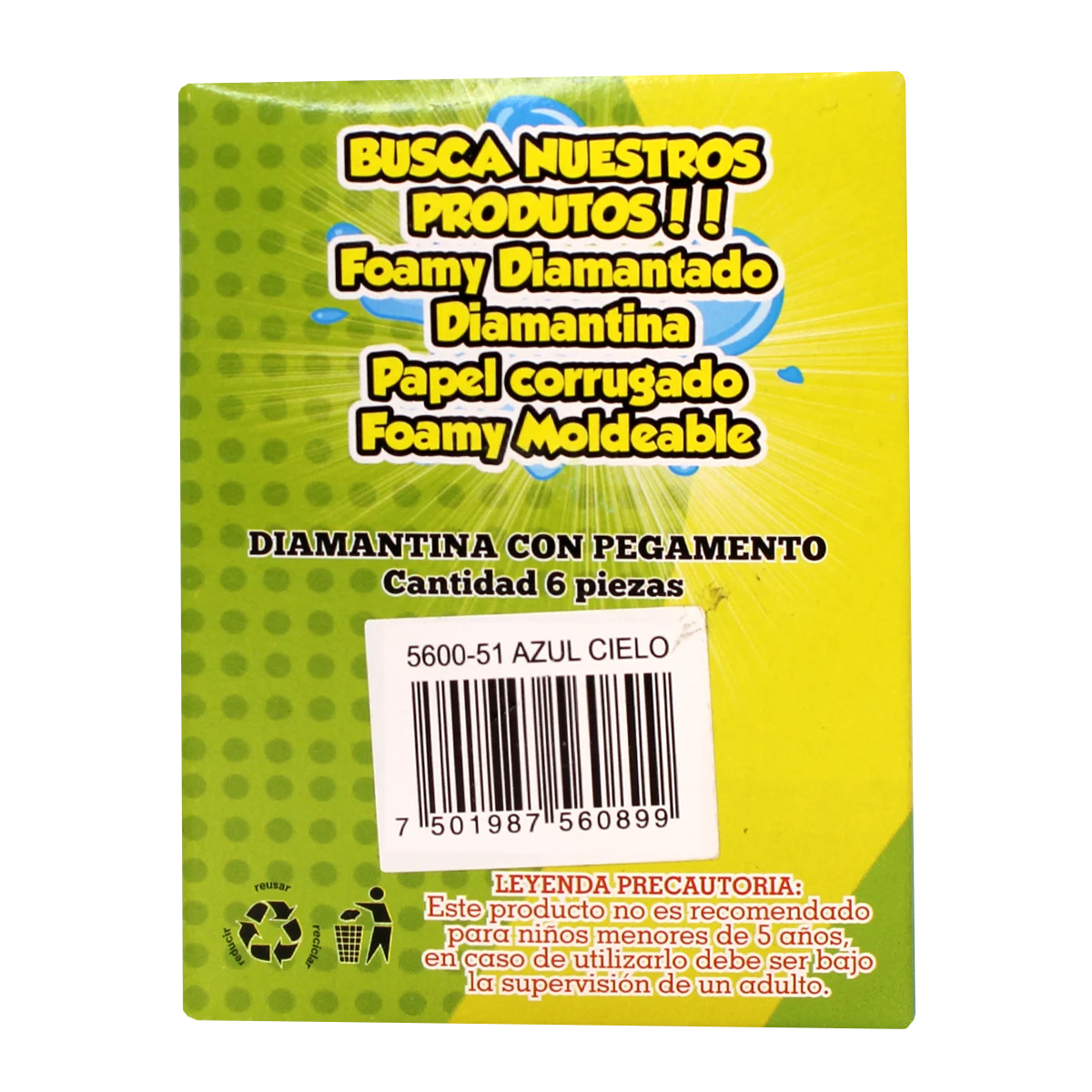 PEGAMENTO CON DIAMANTINA 60ML AZUL CIELO
