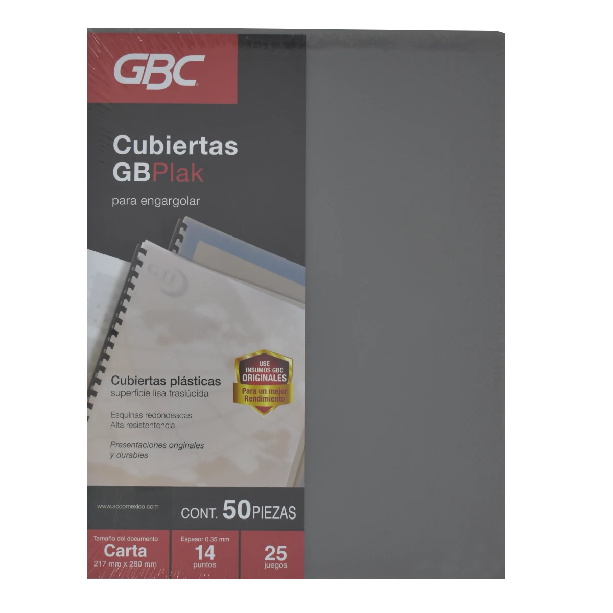 CUBIERTA CARTA GBPLAK 25JG LISO HUMO