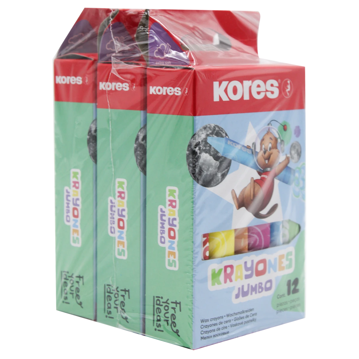 CRAYON JUMBO TRIANGULAR C/12 KORES.