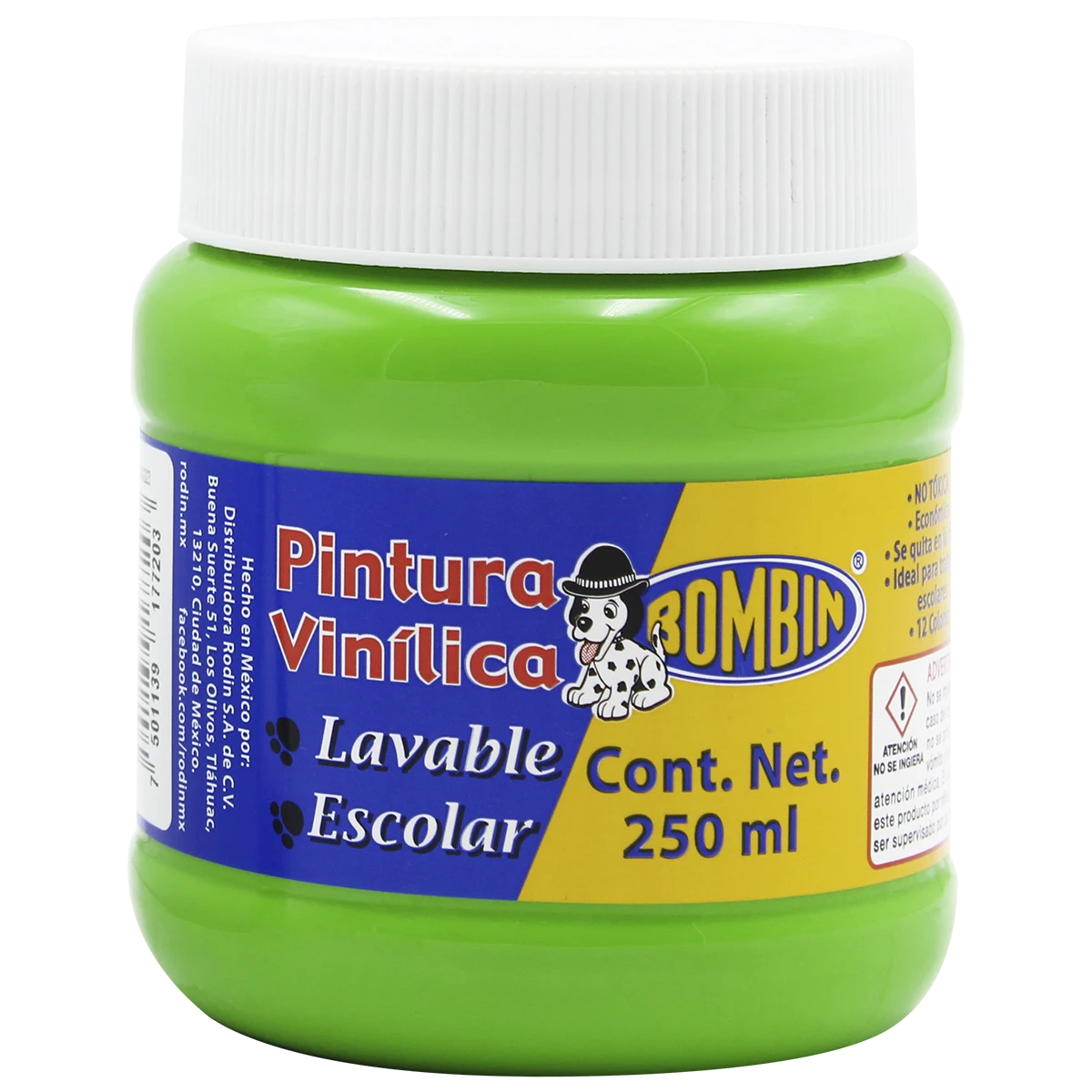 PINTURA VINILICA BOMBIN 250ML VERDE AMARILLENTO