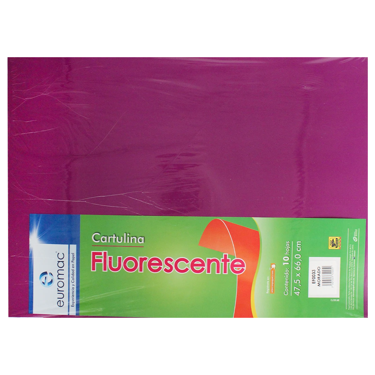 CARTULINA FLUORESCENTE C/10 MORADO .