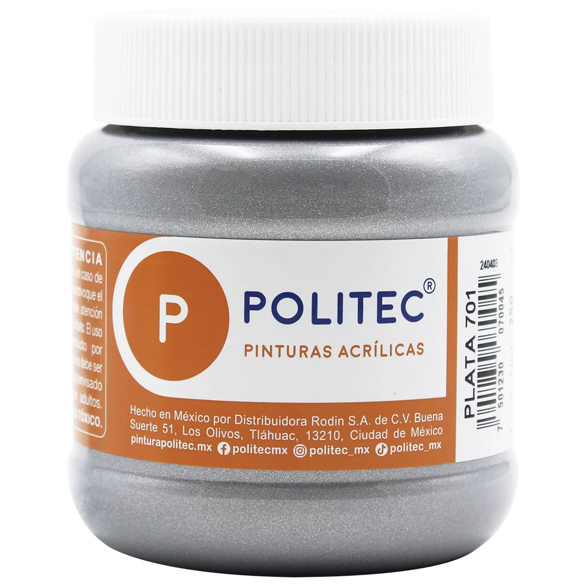 PINTURA ACRILICA METAL 250ML 701 PLATA