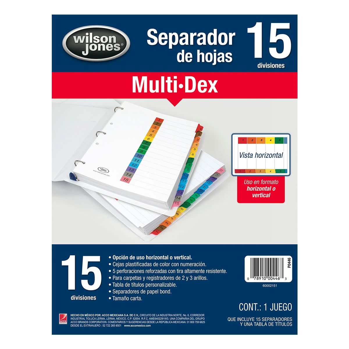 SEPARADOR CARTA MULTIDEX 15 DIV P0446