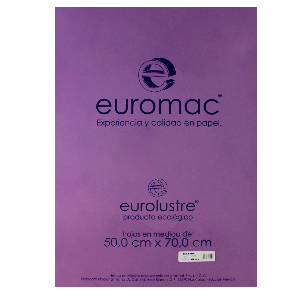 PAPEL LUSTRE C/25 LILA PASTEL