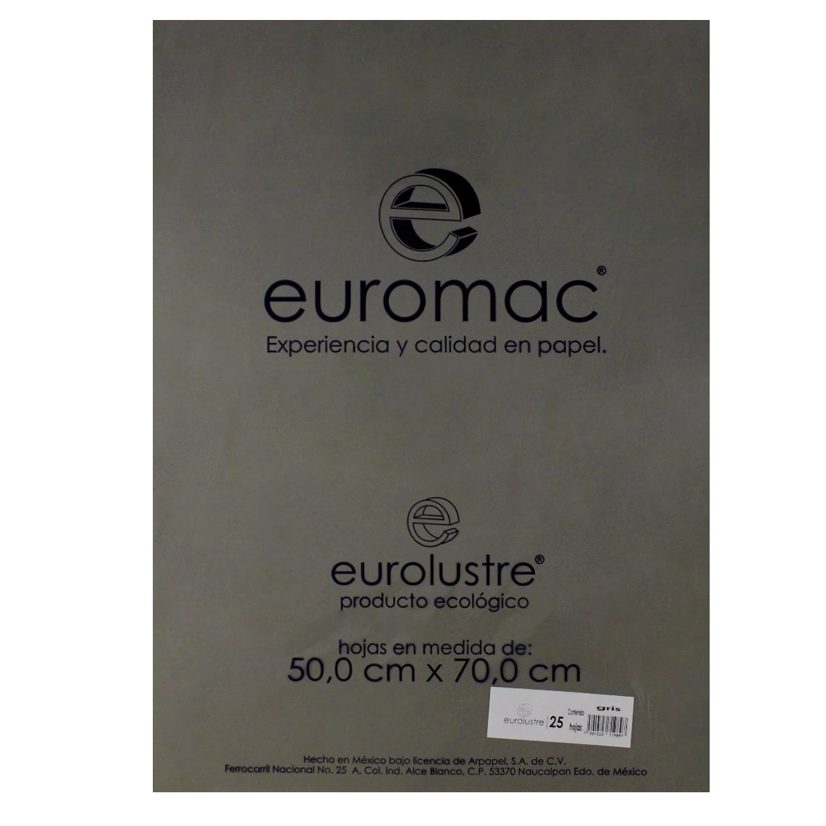 PAPEL LUSTRE C/25 GRIS