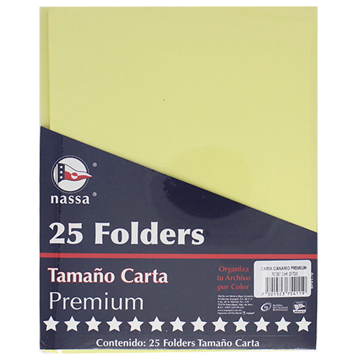 FOLDER CARTA C/25 CANARIO