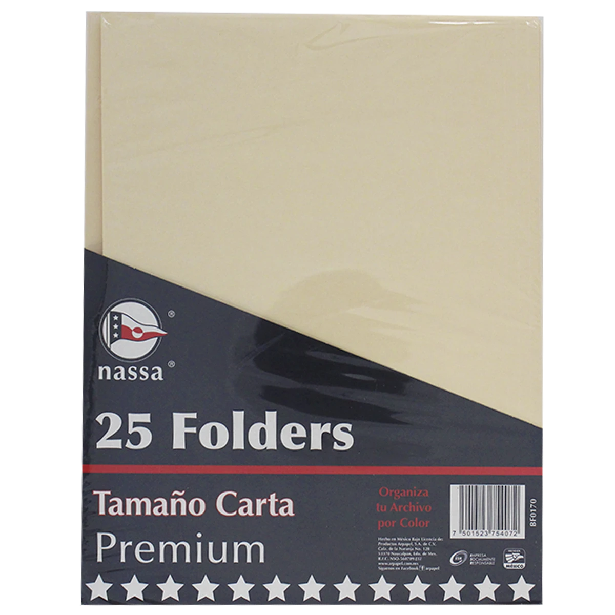 FOLDER CARTA C/25 CREMA