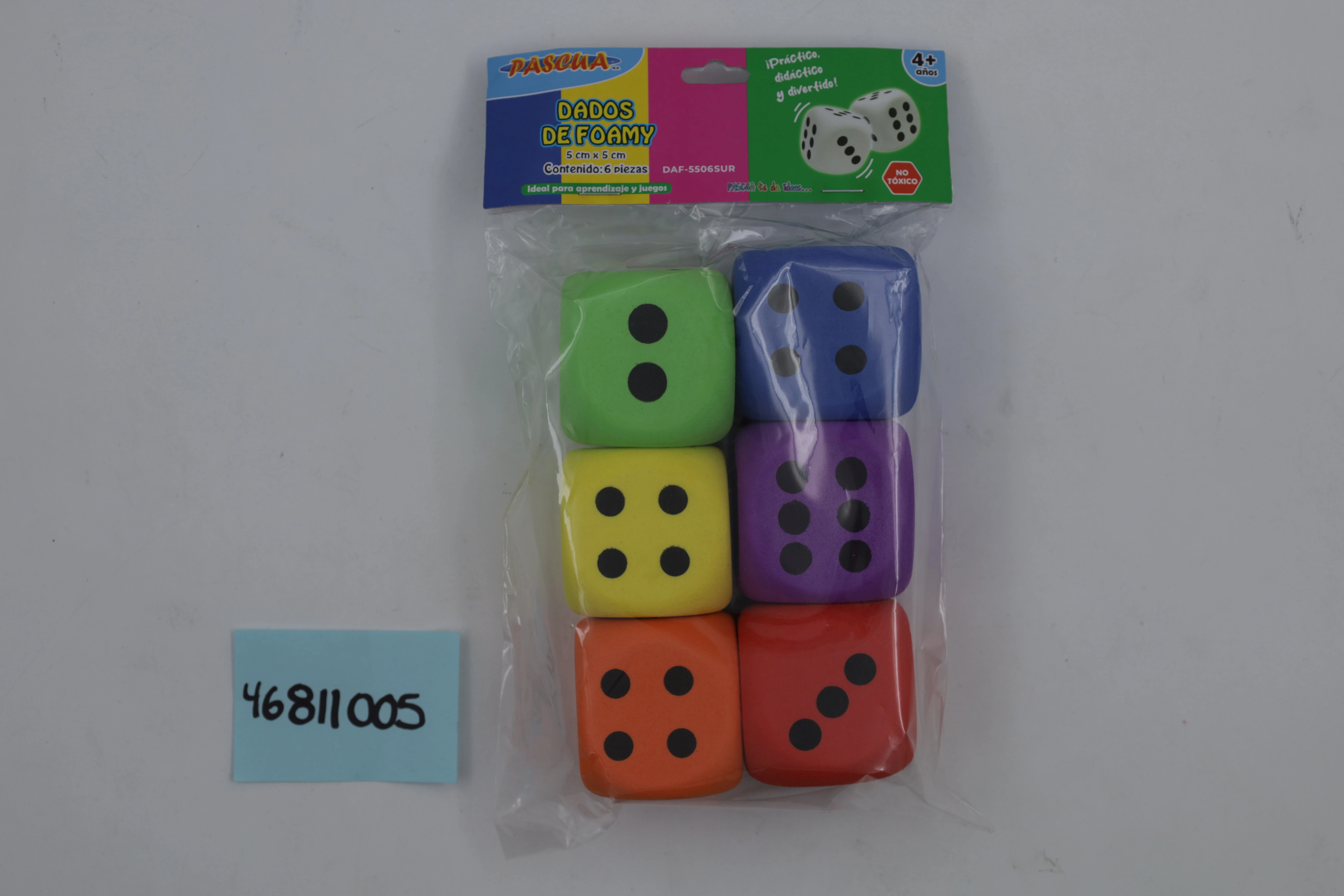 DADOS DE FOAMY 5X5CMS C/6 COLOR DAF-5506SUR