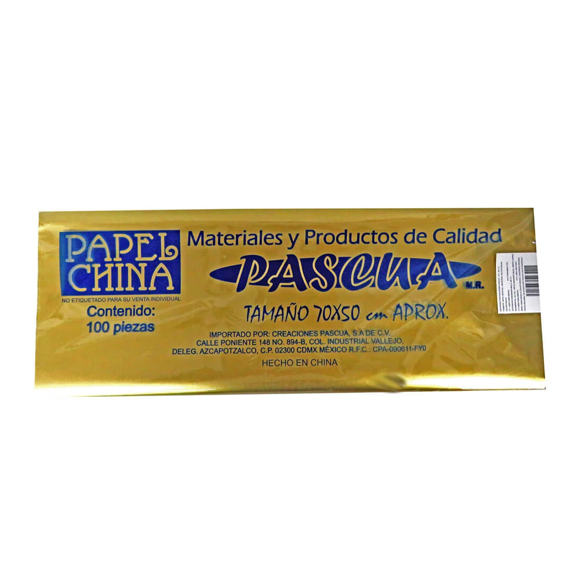 PAPEL CHINA PASCUA DORADO