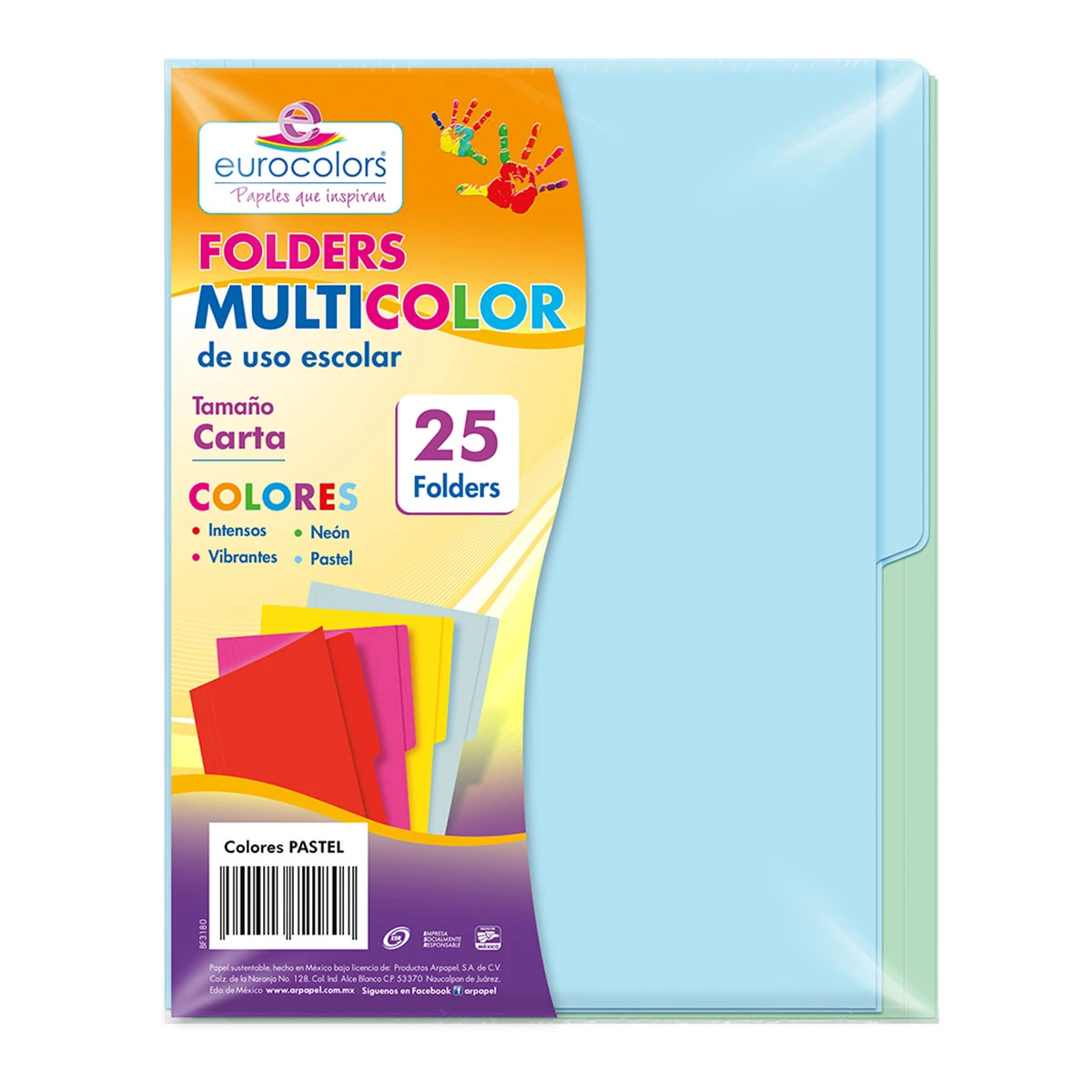 FOLDER CARTA MULTICOLOR C/25 PASTEL