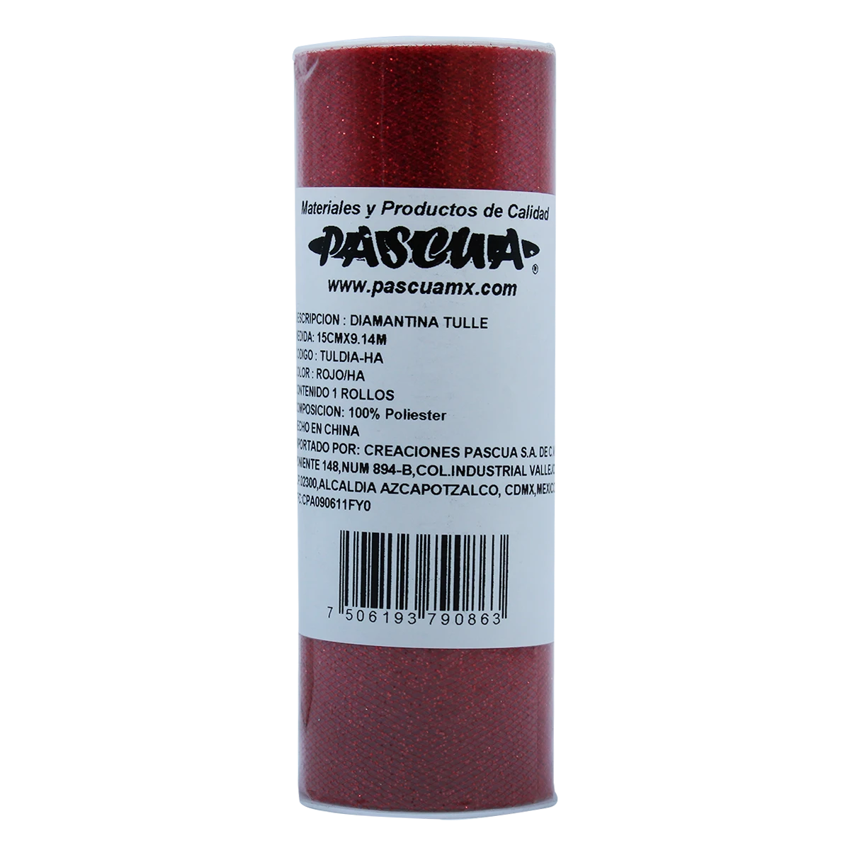 TUL DIAMANTADO 15X9.14MTS ROJO