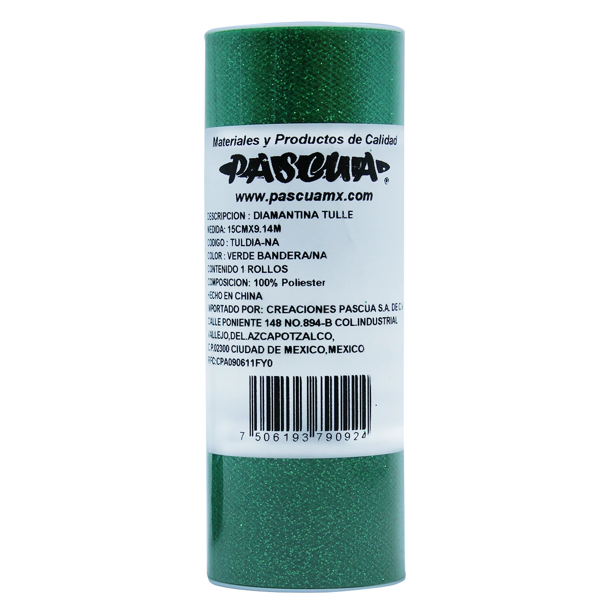 TUL DIAMANTADO 15X9.14MTS VERDE BANDERA