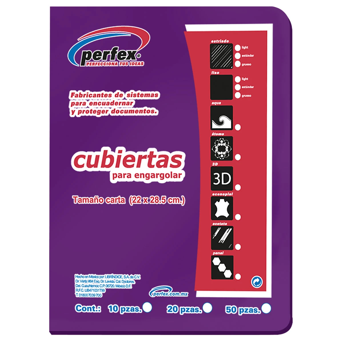 CUBIERTA CARTA LISA 14PTS C/50 MORADO