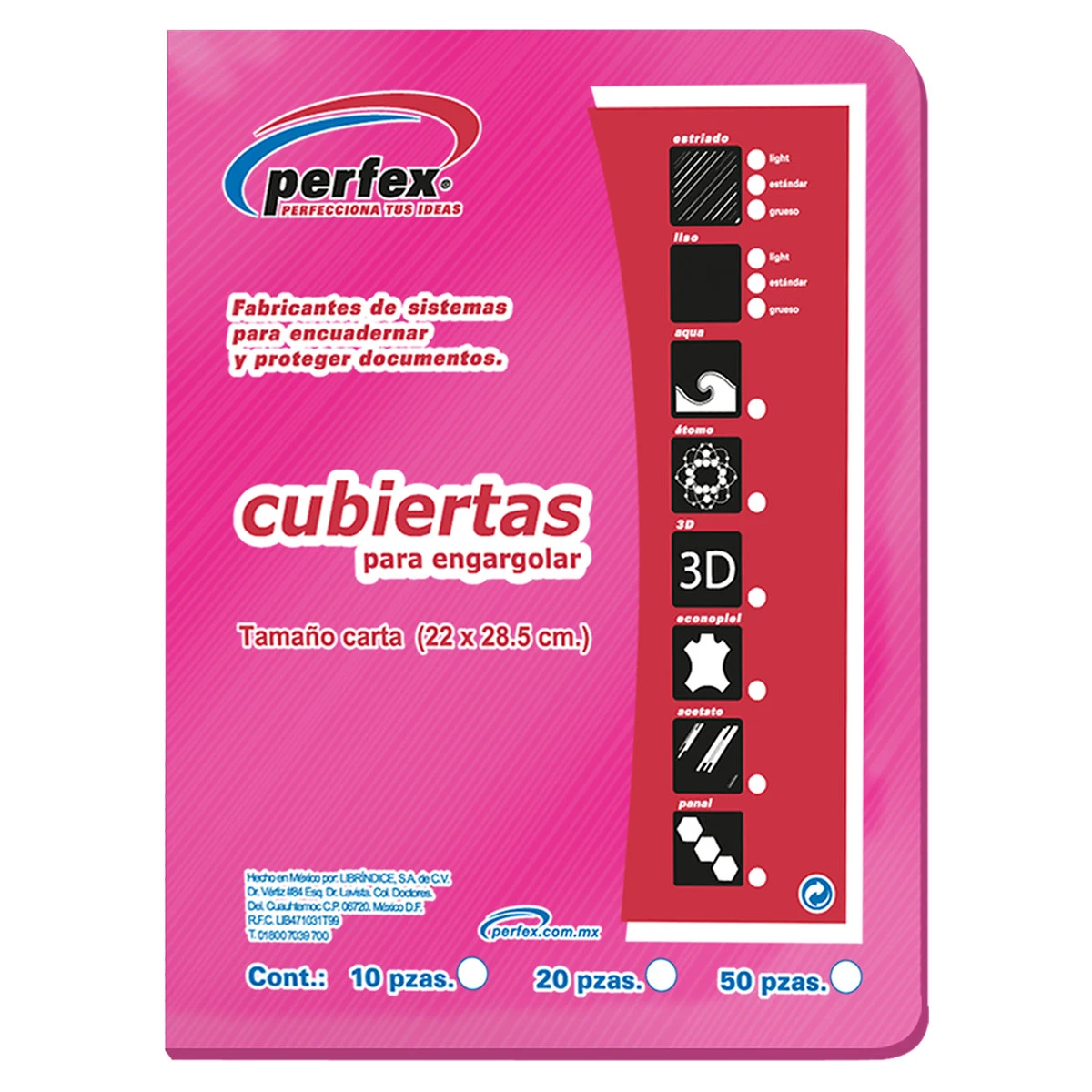 CUBIERTA CARTA ESTRIADA 14PT C/50 ROSA