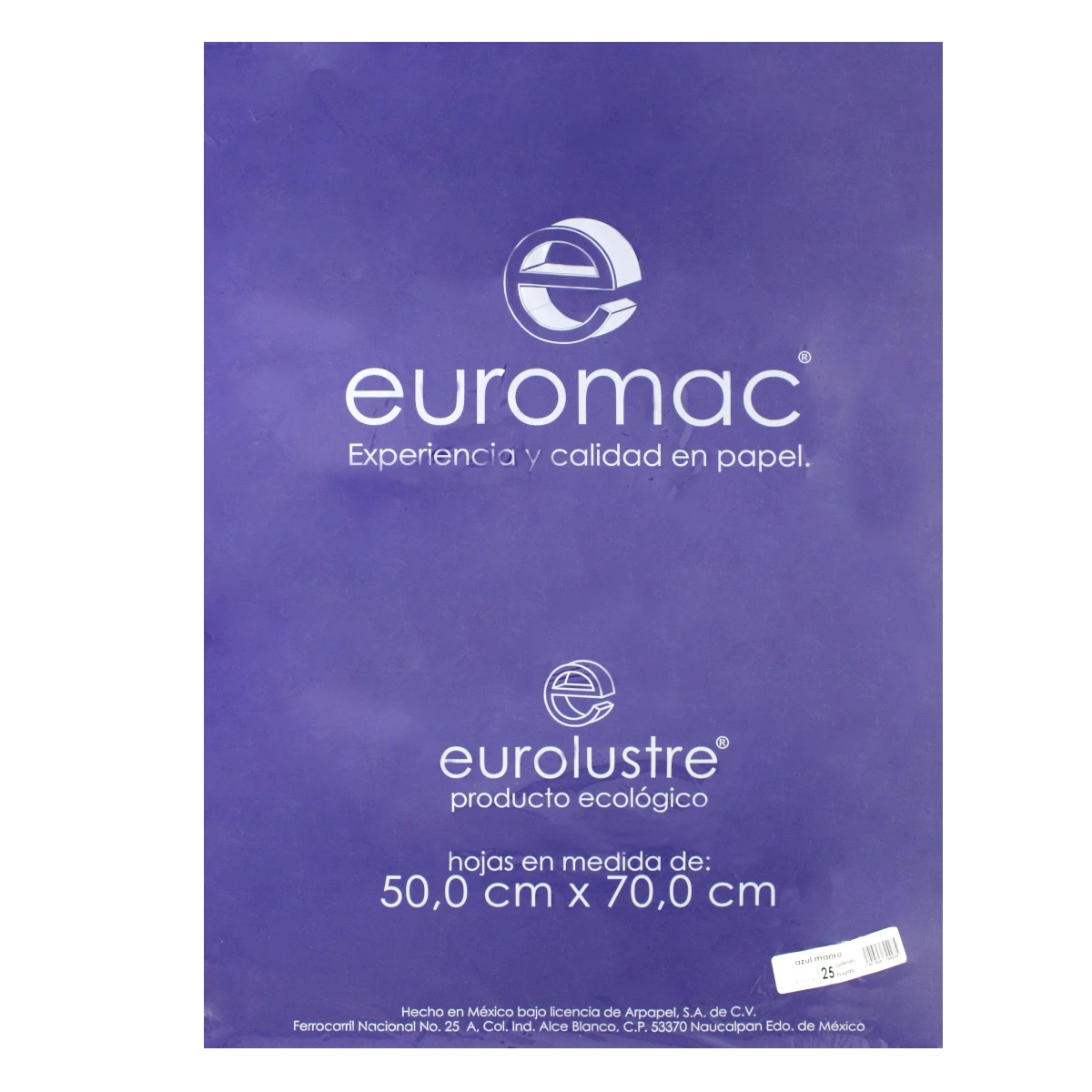 PAPEL LUSTRE C/25 AZUL MARINO