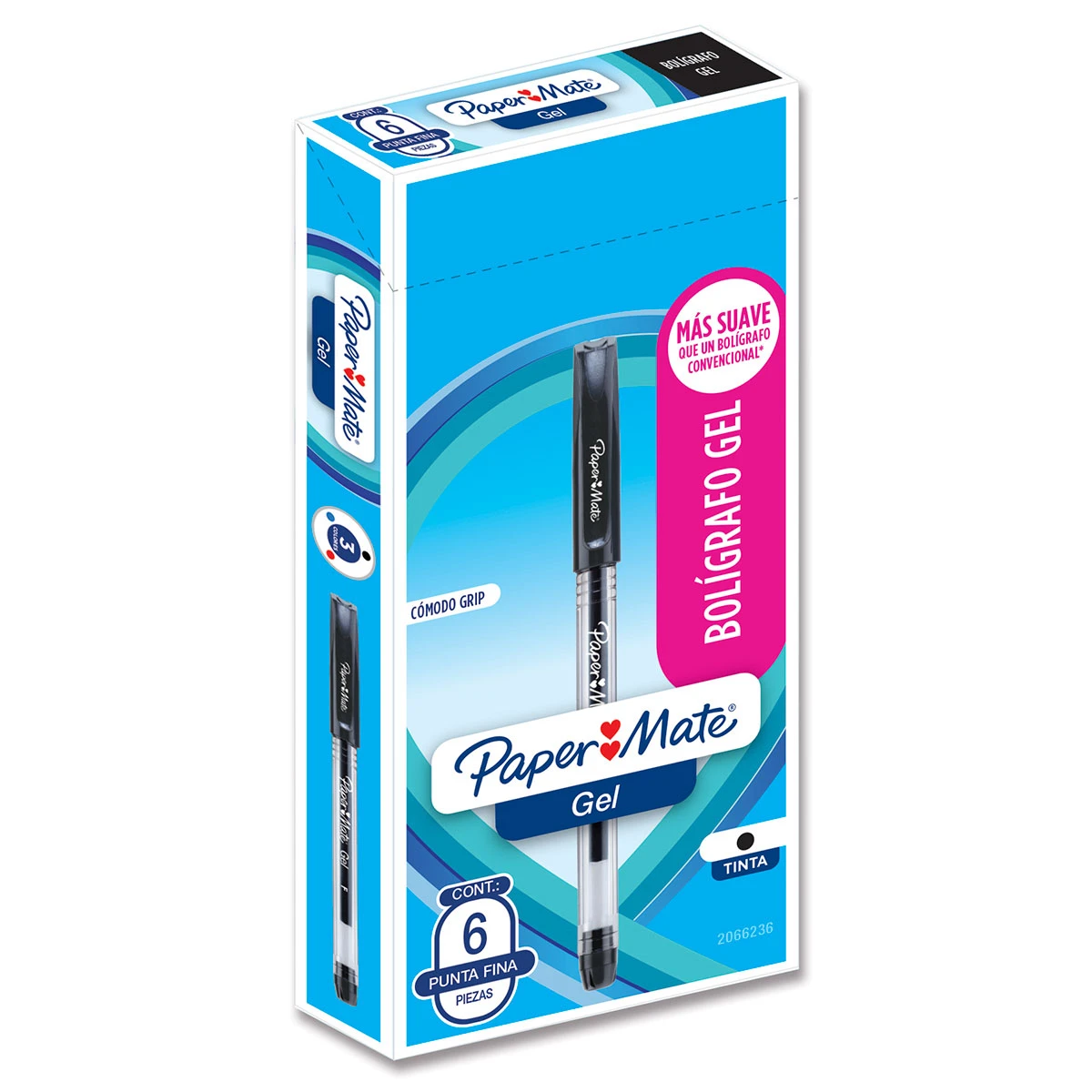 BOLIGRAFO JIFFY GEL PAPERMATE C/6 NEGRO