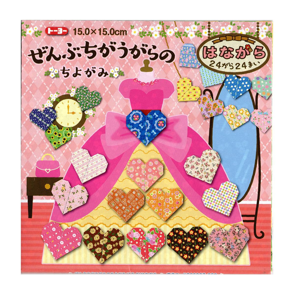 PAPEL ORIGAMI 15CMX15CM C/24 FLORES 6027
