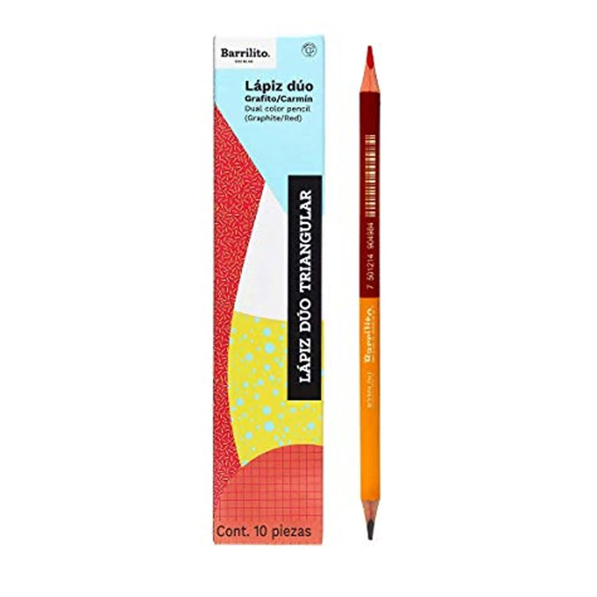 LAPIZ DUO GRAFITO/ROJO JUMBO C/10 9286