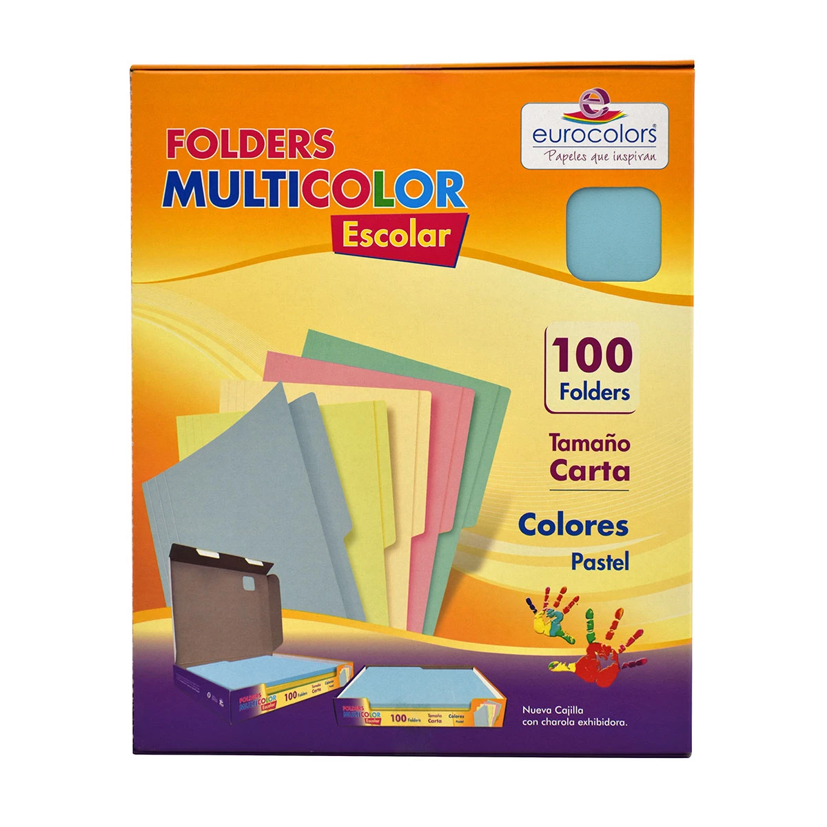 FOLDER CARTA MULTICOLOR C/100 PASTEL AZUL