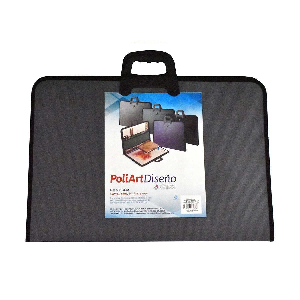 PORTAFOLIO RIBETEADO C/CIERRE PR3652 GRIS